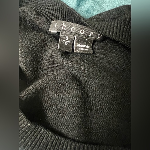 Theory Black and White Colorblock Blouse - Picture 5 of 5